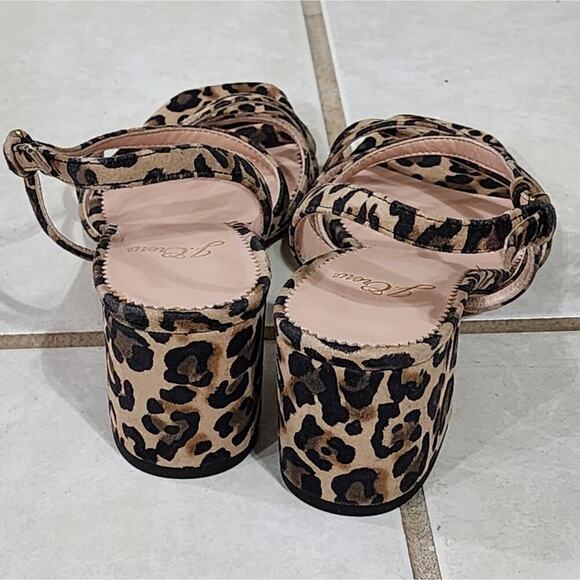 J. Crew Odette leopard print block heel leather Strappy Sandals size 6 - Picture 8 of 8